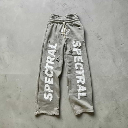 SPECTRAL Double Waisted Distressed Rope Lace Sweat Pants