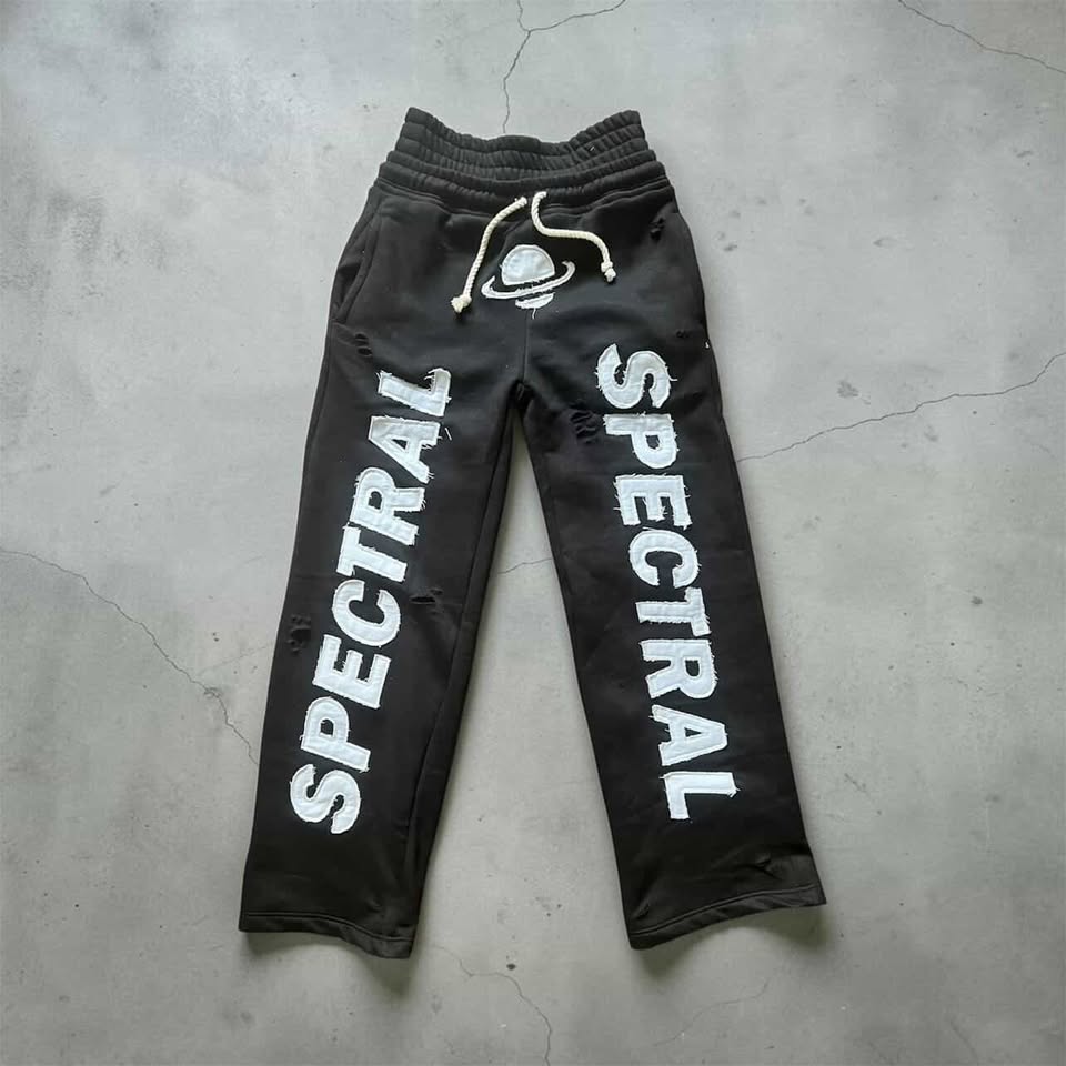 SPECTRAL Double Waisted Distressed Rope Lace Sweat Pants