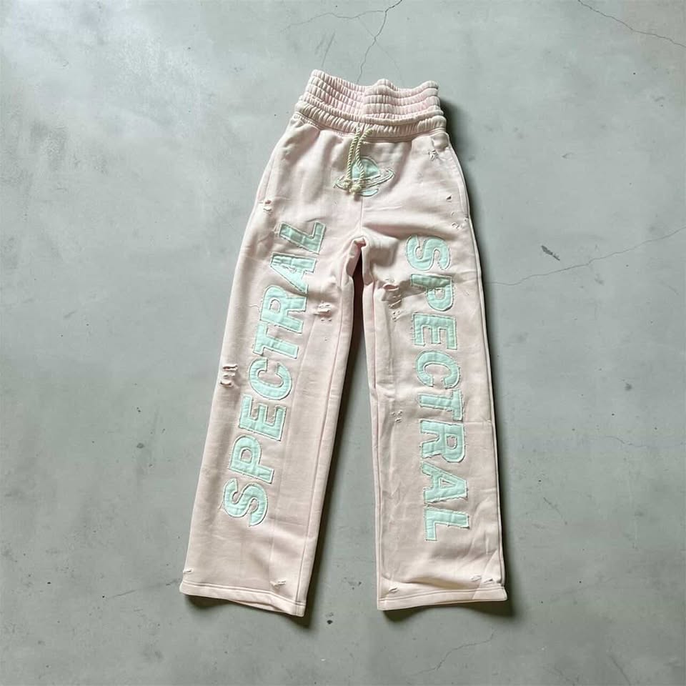SPECTRAL Double Waisted Distressed Rope Lace Sweat Pants